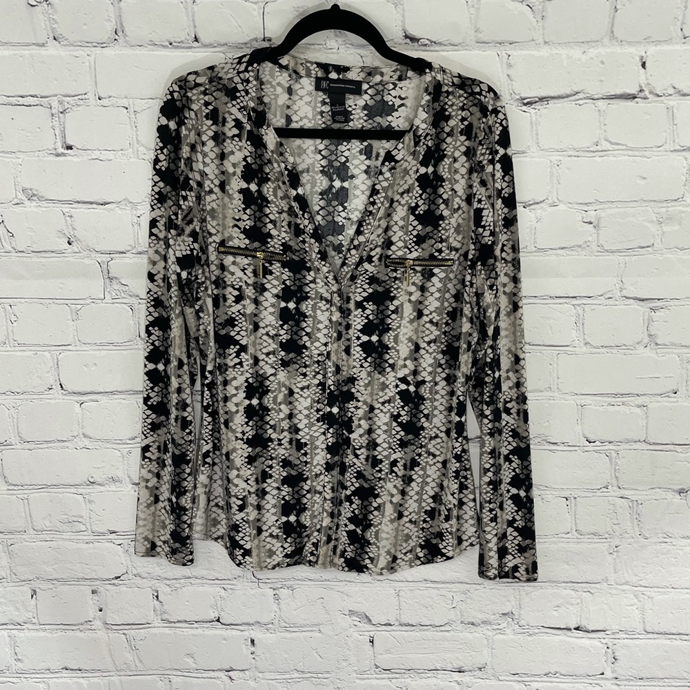 INC International Concepts Zip Pocket Top